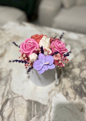  Beden pembe Renk Pastel Pembe Gül Şekilli Mum