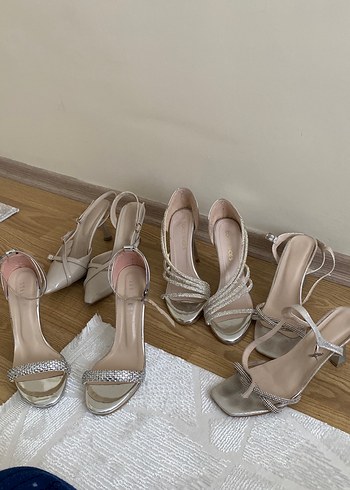 Bej Yılan Desenli Tokalı İnce Topuklu Ayakkabı - Görsel 8