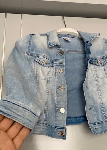 Düğmeli Mavi Denim Ceket - Görsel 2