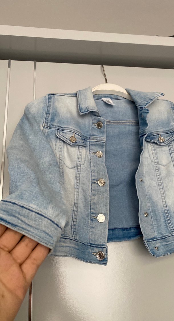 Düğmeli Mavi Denim Ceket - Görsel 2