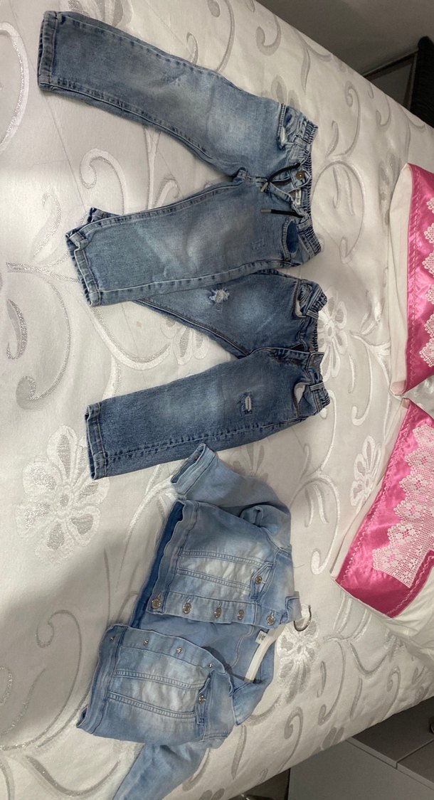 Gri Mavi Bol Kesim Erkek Kot Pantolon - Görsel 5