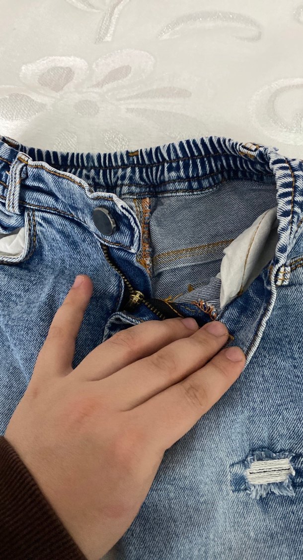 Gevşek Kesim Mavi Erkek Kot Pantolon - Görsel 5