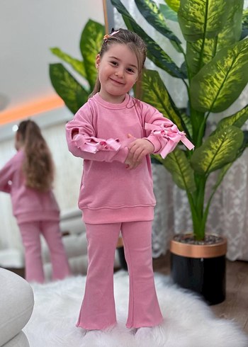 24-36 Ay Beden ZARA Püsküllü Pembe Kız Eşofman Takımı