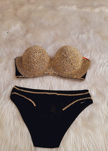 Altın Renkli Payetli Mini Bikini