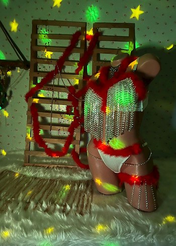 Kırmızı Boncuklu Vücut Zinciri - Yılan Desenli - Görsel 3