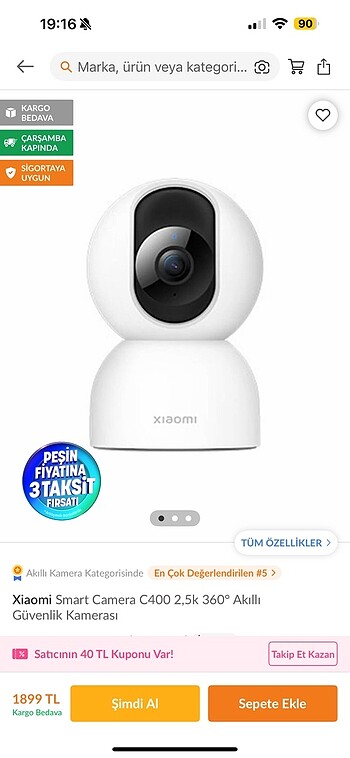 Xiiaomi ev tipi kamera C400
