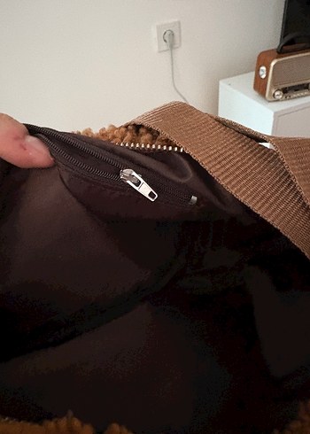 Mavi Jeans Kahverengi Kürklü Kadın Omuz Çantası Mavi