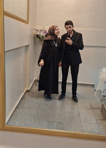 Siyah Uzun Drapeli Gotik Elbise - Görsel 2