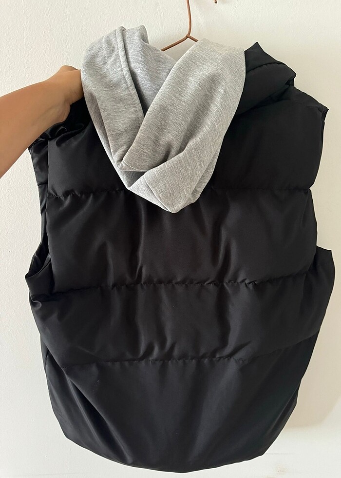 Kapüşonlu  birleşik yelek - Görsel 4