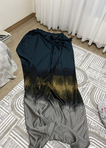 Mavi Bağlama Desenli Modern Perde - Görsel 2