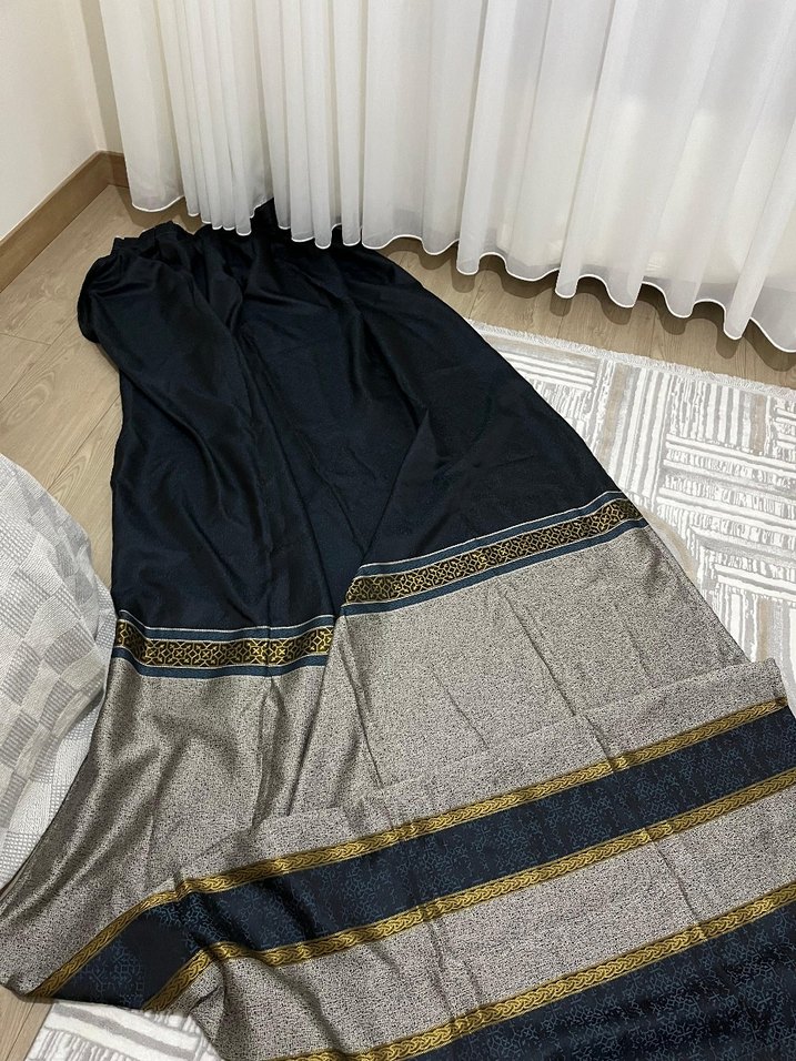 Gri Siyah Çizgili Perde - Görsel 2