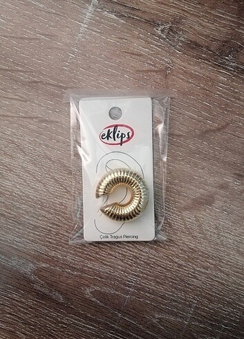 Eklips çelik bombeli geniş halka earcuff kıkırdak küpesi