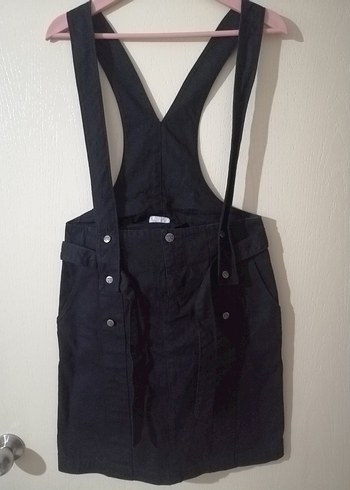 Siyah Askılı Kemerli mini elbise - Görsel 5