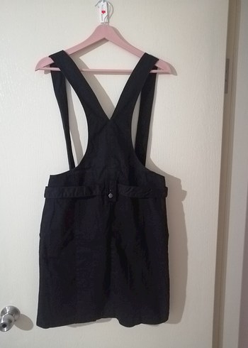 Siyah Askılı Kemerli mini elbise - Görsel 12