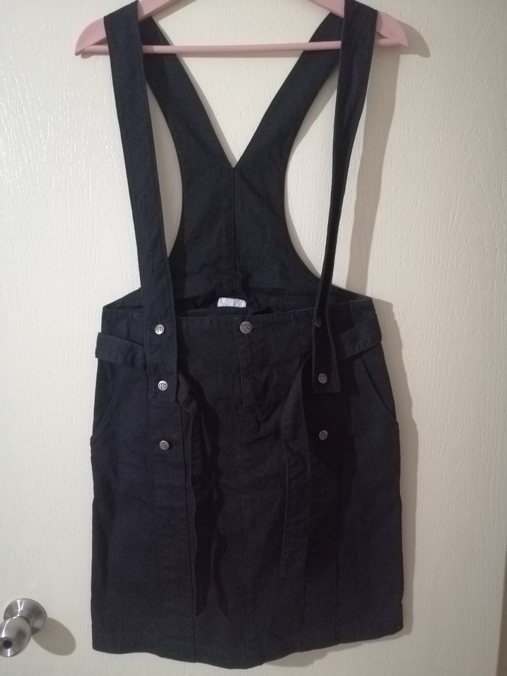 Siyah Askılı Kemerli mini elbise - Görsel 5