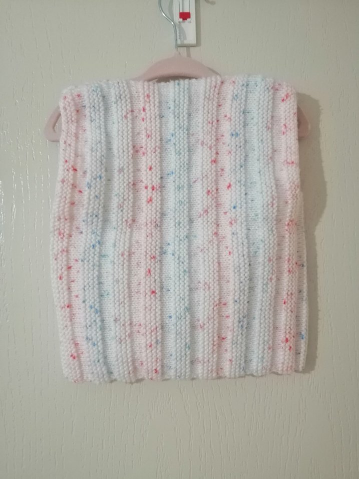 Kız Çocuk Pastel Renkli V Yaka Örme Yelek - Görsel 3