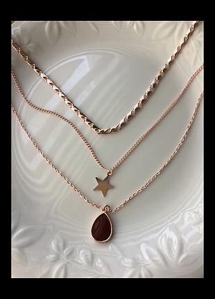 Çok katmanlı bronz kolye