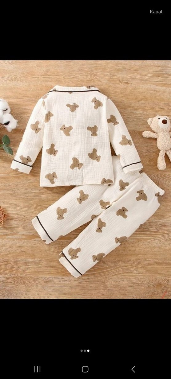 müslin kumaştan uretilmistir
1 yas  2 yaş  5 yaş mevcuttur. - Görsel 3