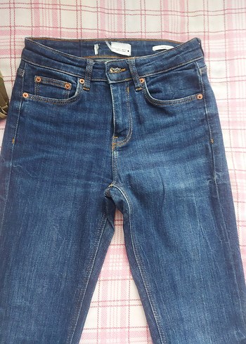 Kadın Lacivert Midi Boy Kot Pantolon - Görsel 2