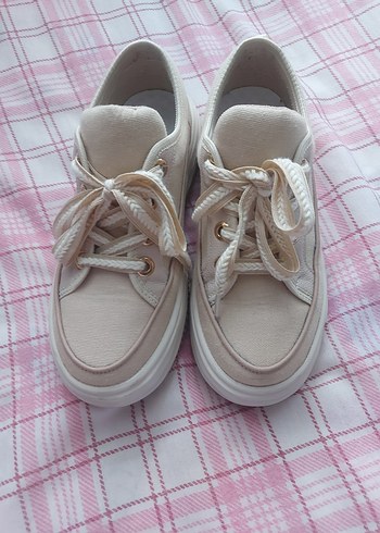 Bej Kadın Günlük Spor Ayakkabı - Görsel 3