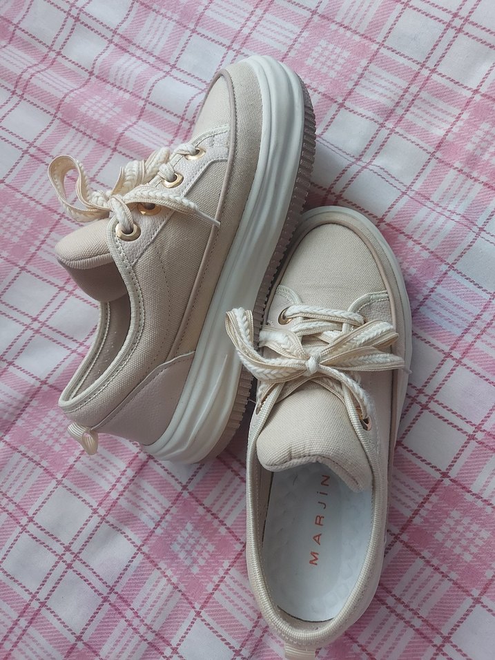 Bej Kadın Günlük Spor Ayakkabı - Görsel 4