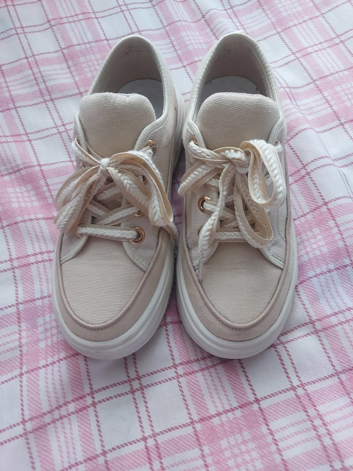 Bej Kadın Günlük Spor Ayakkabı - Görsel 3