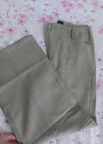 acik hakiKadın Pamuk Kumaş Rahat Kesim Pantolon - Görsel 3