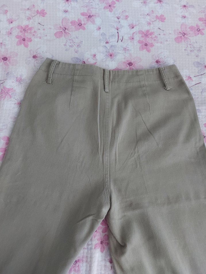 acik hakiKadın Pamuk Kumaş Rahat Kesim Pantolon - Görsel 4