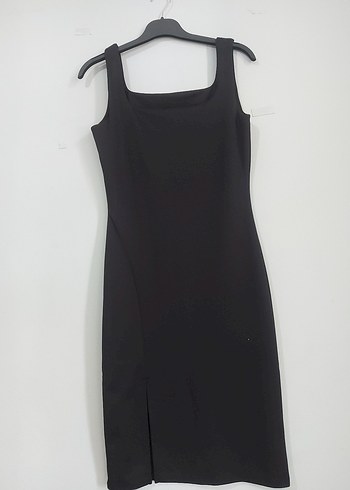 yan yirtmacli slimfit elbise - Görsel 4