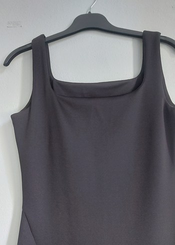 yan yirtmacli slimfit elbise - Görsel 5