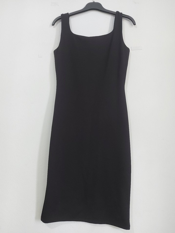 yan yirtmacli slimfit elbise - Görsel 3