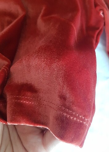 38 Beden bordo Renk Kadife uzun kollu crop