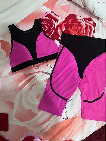 Takım spor crop şort