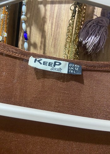 Kahverengi Uzun Kollu Kısa Kesim Bluz - Görsel 3