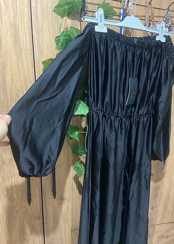 Siyah Uzun Kollu Salaş Kadın Elbise - Görsel 2