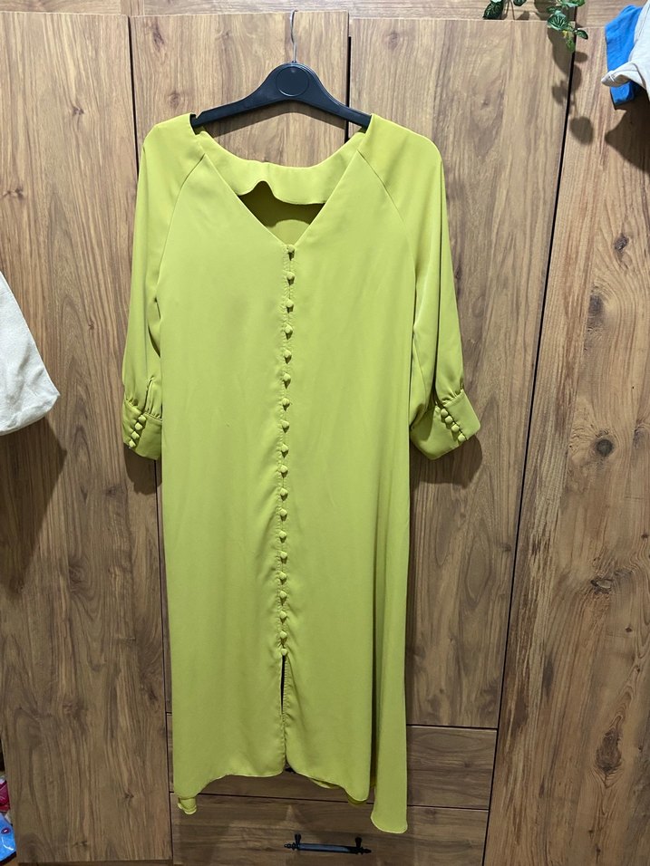 Uzun Kollu Yeşil Salaş Tunik - Görsel 2