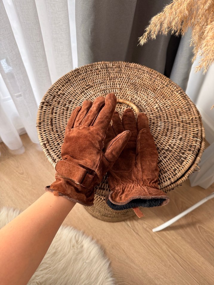 Hakiki süet deri eldiven ( unisex ) - Görsel 3