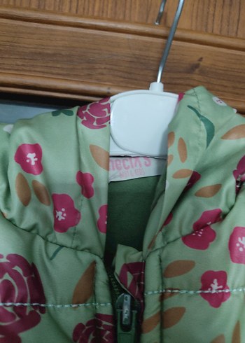 Kız Çocuk Çiçek Desenli Fermuarlı Yelek - Görsel 2