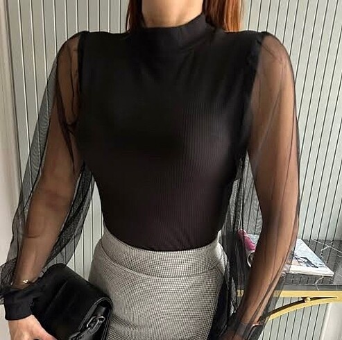 Zara Kolları tül bluz