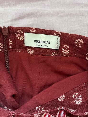 xs Beden bordo Renk pull bear etek
