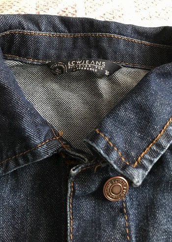 xs Beden mavi Renk Kadın Lacivert Düğmeli Denim Ceket