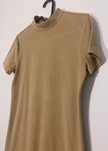 m Beden Süet Camel elbise