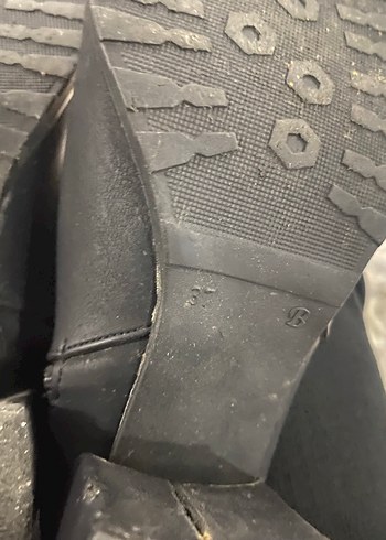 Siyah Deri Topuklu Goth Bot - Görsel 4