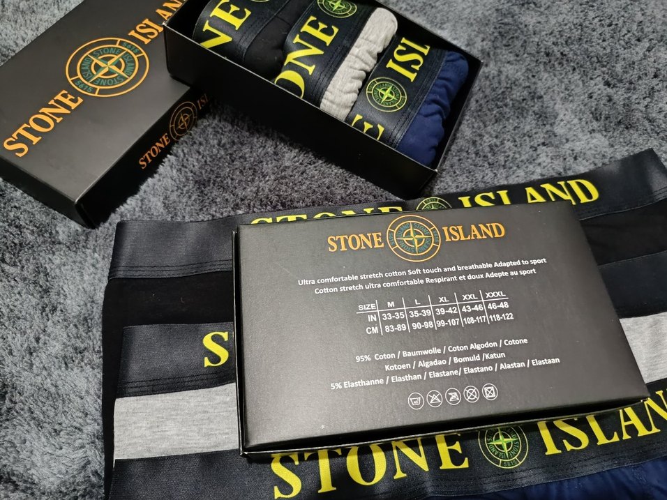 Stone İsland Gri Erkek Boxer 3'lü Set - Görsel 2