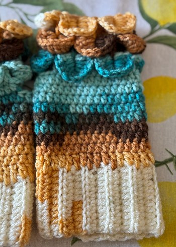 Renkli Örgü Bohem Kadın Eldiveni - Görsel 6