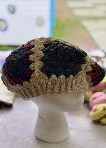 Renkli Bohem Örgü Motifli Ressam Beresi - Görsel 8