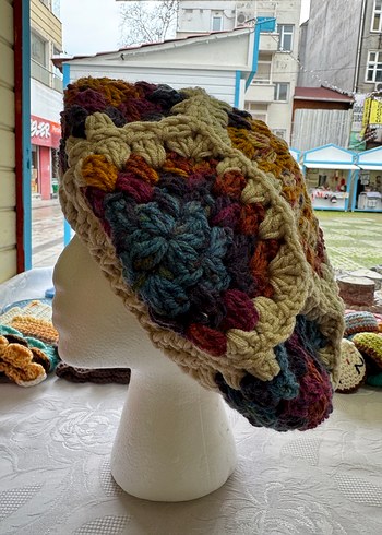 Renkli Bohem Örgü Motifli Ressam Beresi - Görsel 5