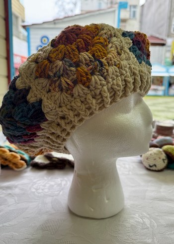 Renkli Bohem Örgü Motifli Ressam Beresi - Görsel 6