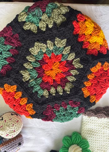 Renkli Bohem Örgü Motifli Ressam Beresi - Görsel 4