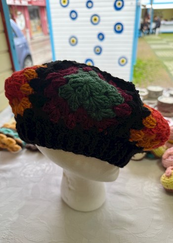 Renkli Bohem Örgü Motifli Ressam Beresi - Görsel 5